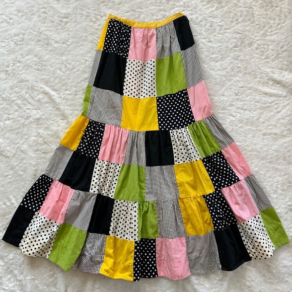 Handmade Dresses & Skirts - Vintage 70's Patchwork Maxi Skirt Gypsy Whimsical Boho Hippie - Size 2/4